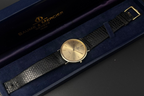 BAUME & MERCIER Riviera Ref. 95143 Solid 14k Gold Thin Quartz Watch W/ Box