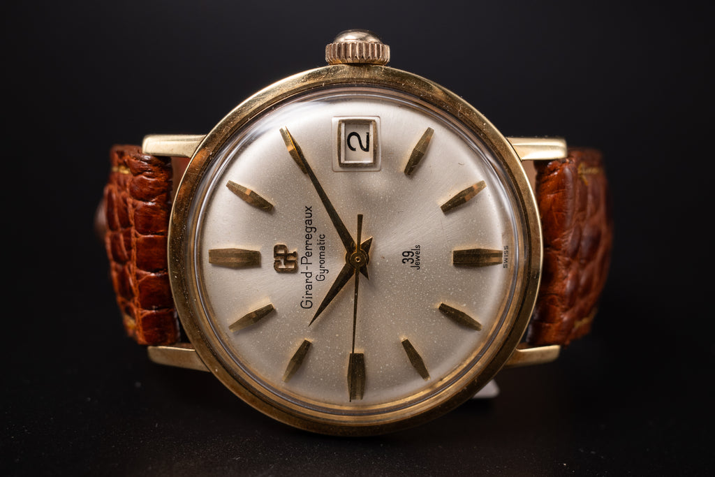 Vintage Girard Perregaux Gyromatic 39 Jewels 18KYG Mens Wrist Watch
