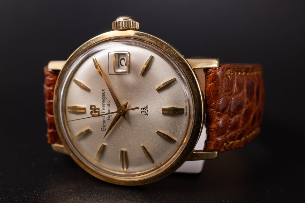 Vintage Girard Perregaux Gyromatic 39 Jewels 18KYG Mens Wrist Watch