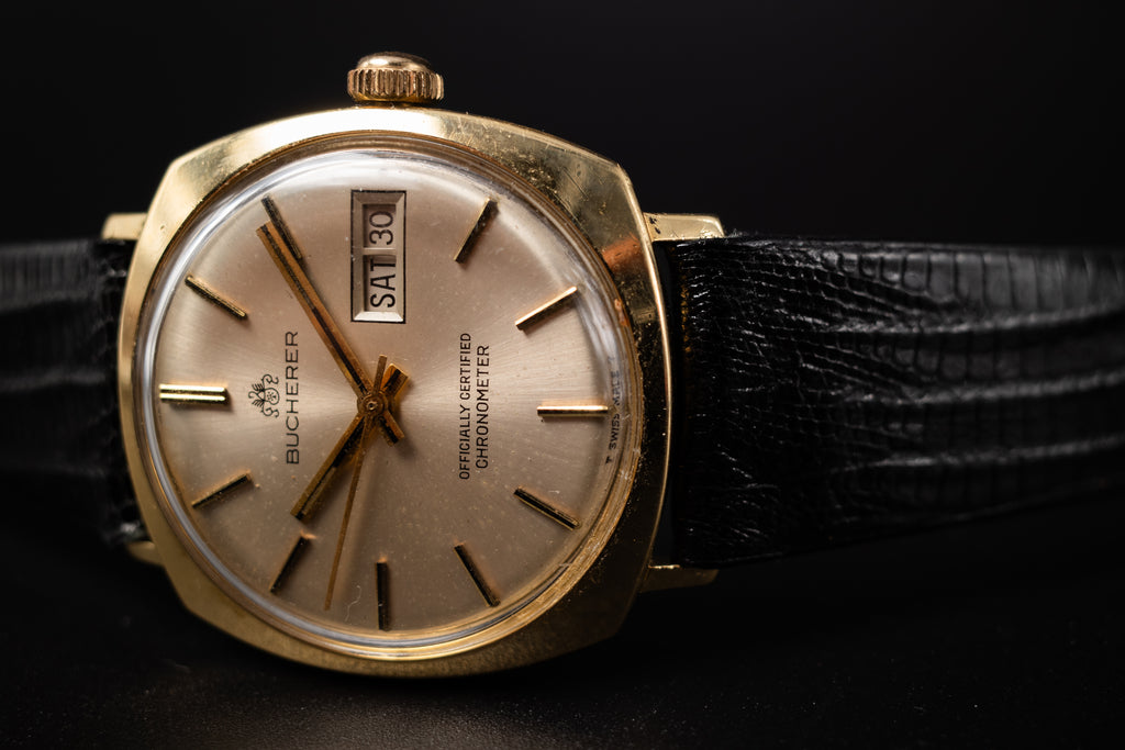 Bucherer 18KYG "OCC" Certified Mens Wrist Watc