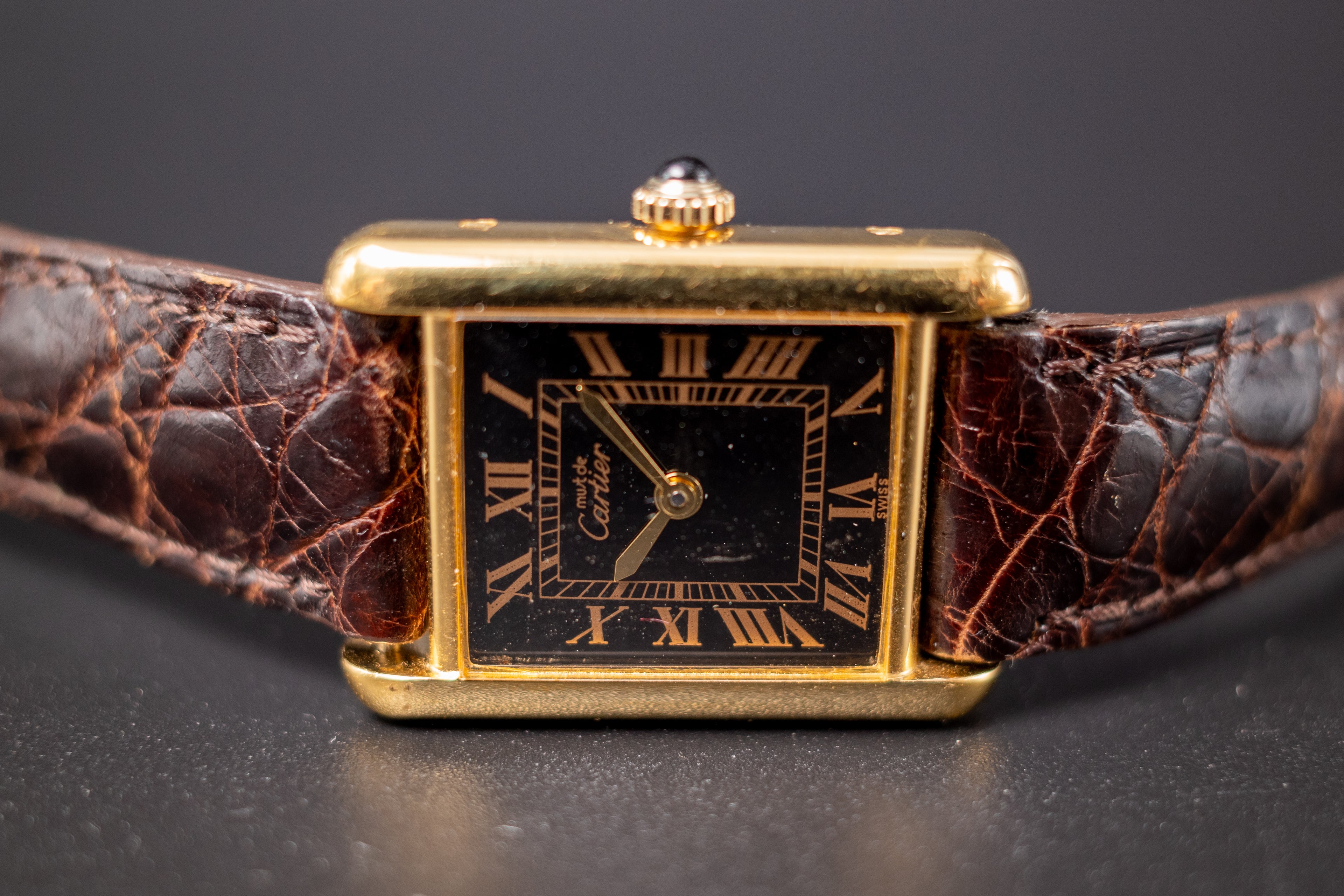 Vintage Must De Cartier Tank Style Ladies Wrist Watch Manual Winding
