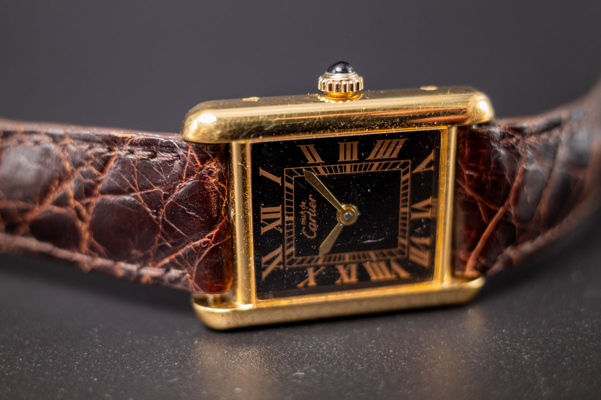 Vintage Must De Cartier Tank Style Ladies Wrist Watch Manual Winding