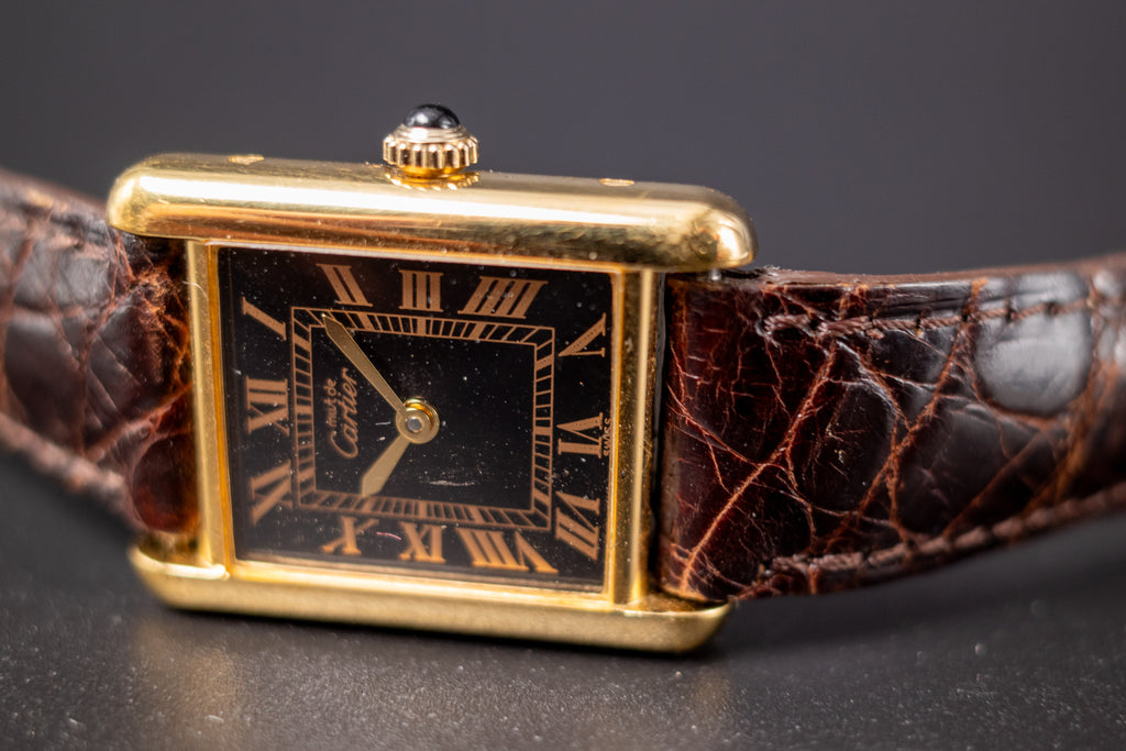 Vintage Must De Cartier Tank Style Ladies Wrist Watch Manual Winding