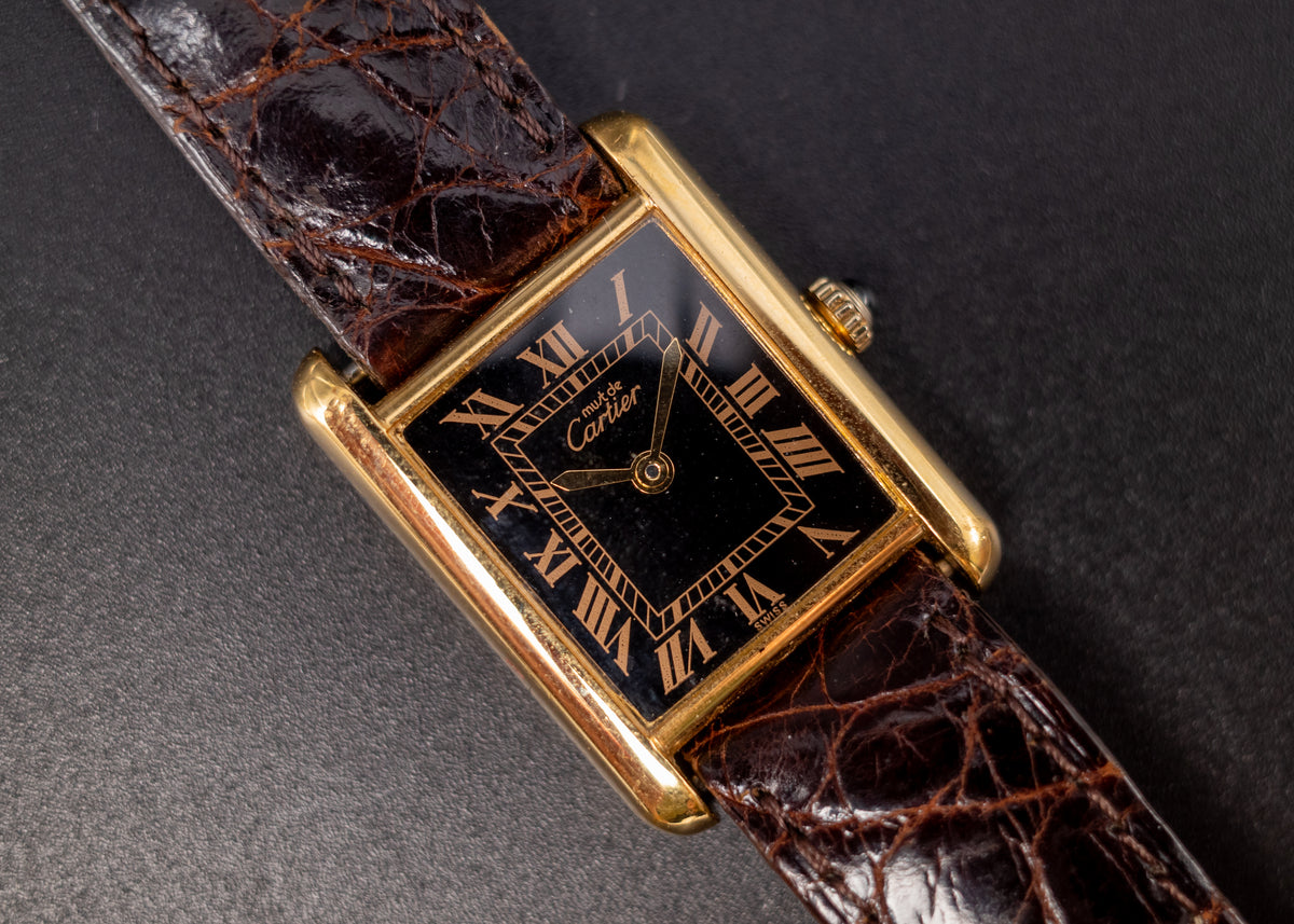 Vintage Must De Cartier Tank Style Ladies Wrist Watch Manual Winding