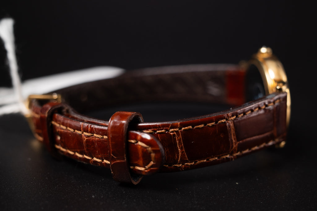 Excellent Hattori 1881 Ref. "4J80-0130 R 1" Seiko 18KYG Mens Wrist Watch MINT