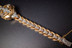 Vintage Omega Cocktail Bracelet Dress Watch 18K Rose Gold Diamond Set