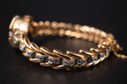 Vintage Omega Cocktail Bracelet Dress Watch 18K Rose Gold Diamond Set