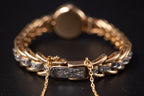 Vintage Omega Cocktail Bracelet Dress Watch 18K Rose Gold Diamond Set