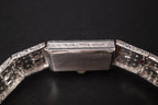 Vintage Ladies Cocktail Platinum Dress Watch W/ Diamonds & Rubies