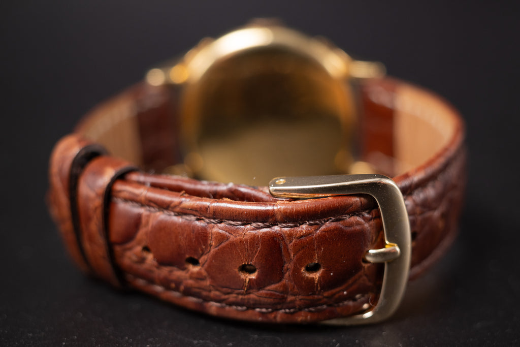 Vintage 18KYG Glycine Bienne Geneve Mens Wrist Watch