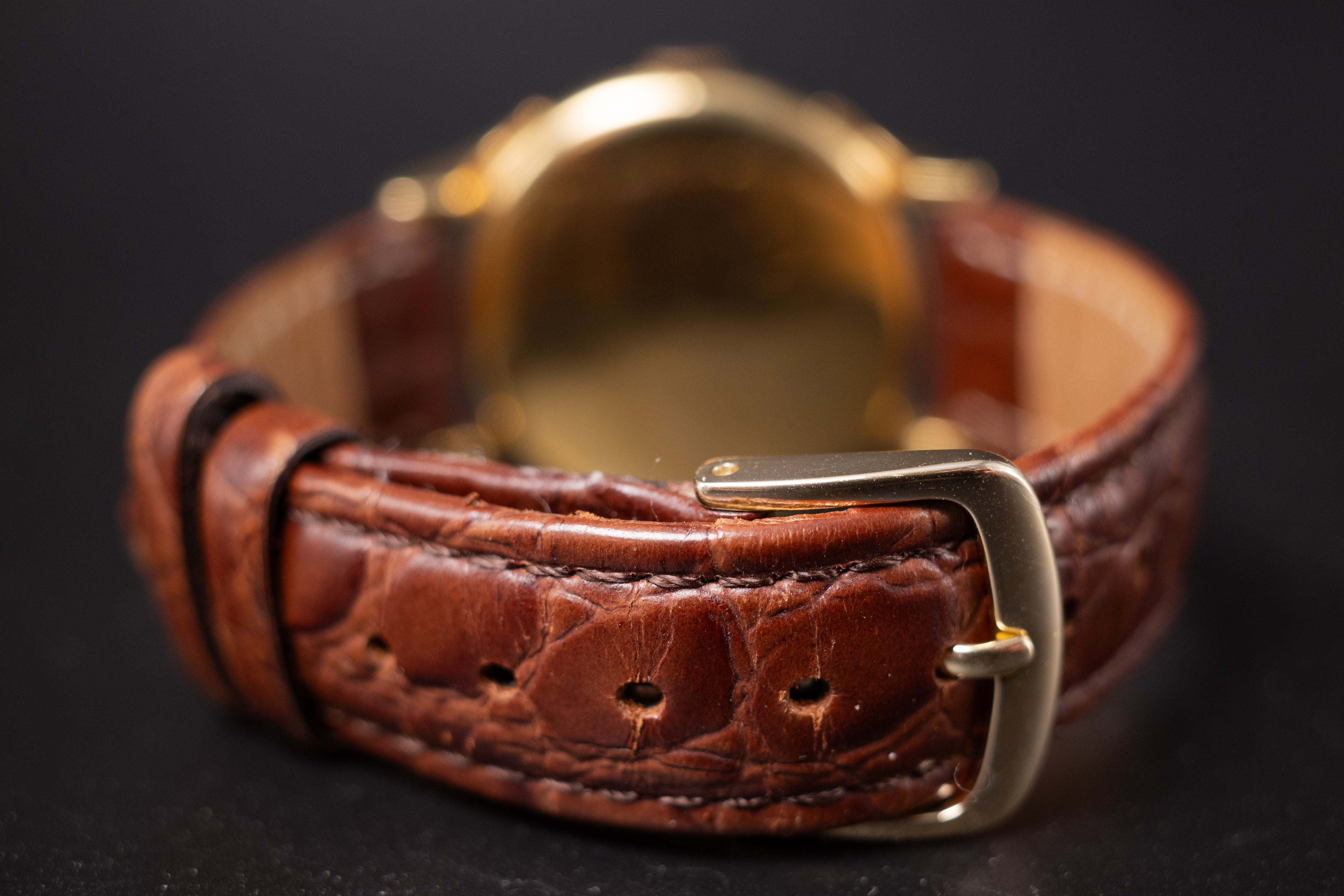 Vintage 18KYG Glycine Bienne Geneve Mens Wrist Watch