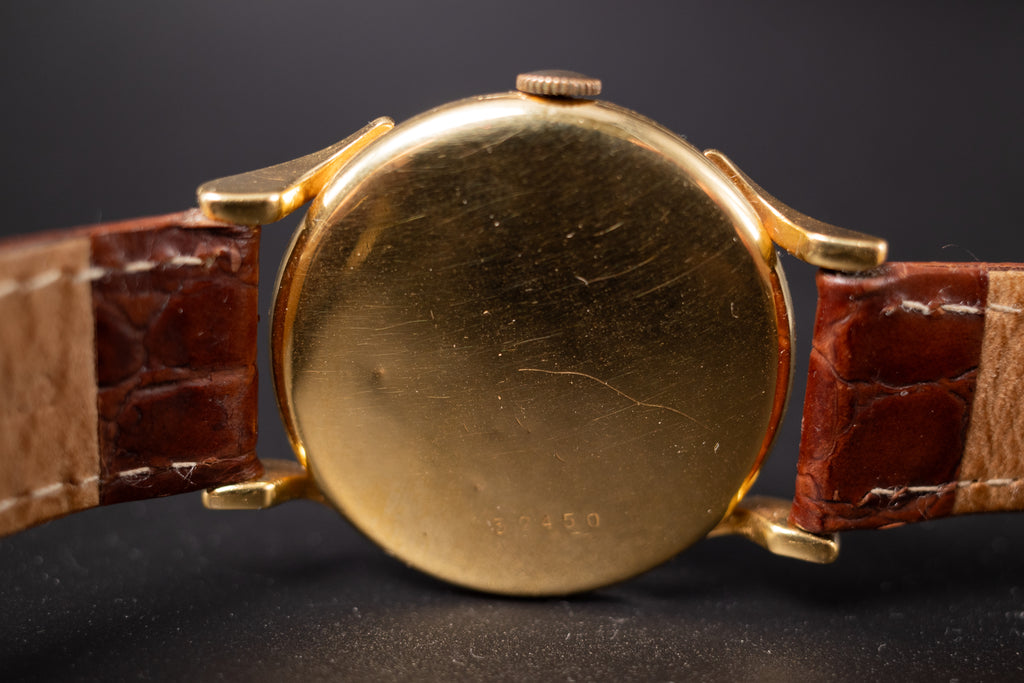 Vintage 18KYG Glycine Bienne Geneve Mens Wrist Watch