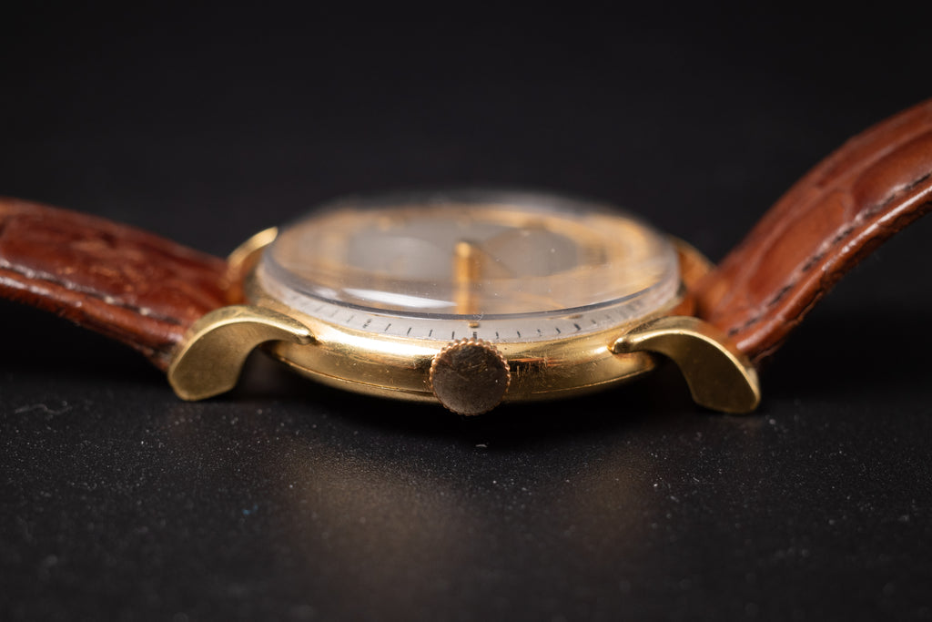 Vintage 18KYG Glycine Bienne Geneve Mens Wrist Watch