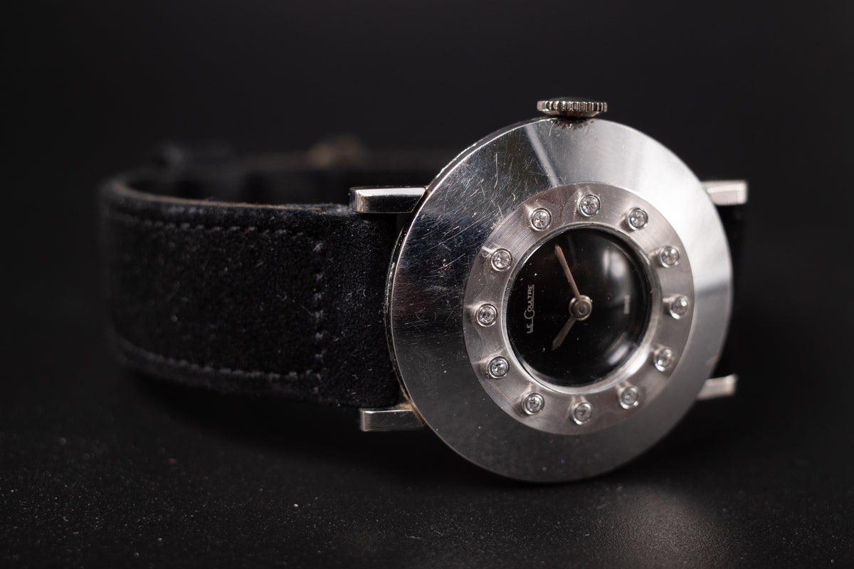 Vintage LeCoultre 14KWG Beau Brummel Unisex Dress Watch from the 60s W/ Diamonds