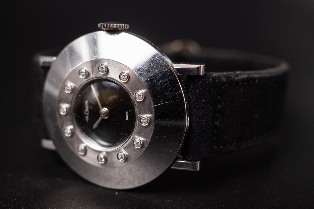 Vintage LeCoultre 14KWG Beau Brummel Unisex Dress Watch from the 60s W/ Diamonds