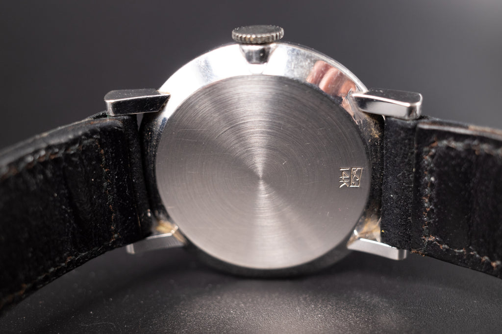 Vintage LeCoultre 14KWG Beau Brummel Unisex Dress Watch from the 60s W/ Diamonds