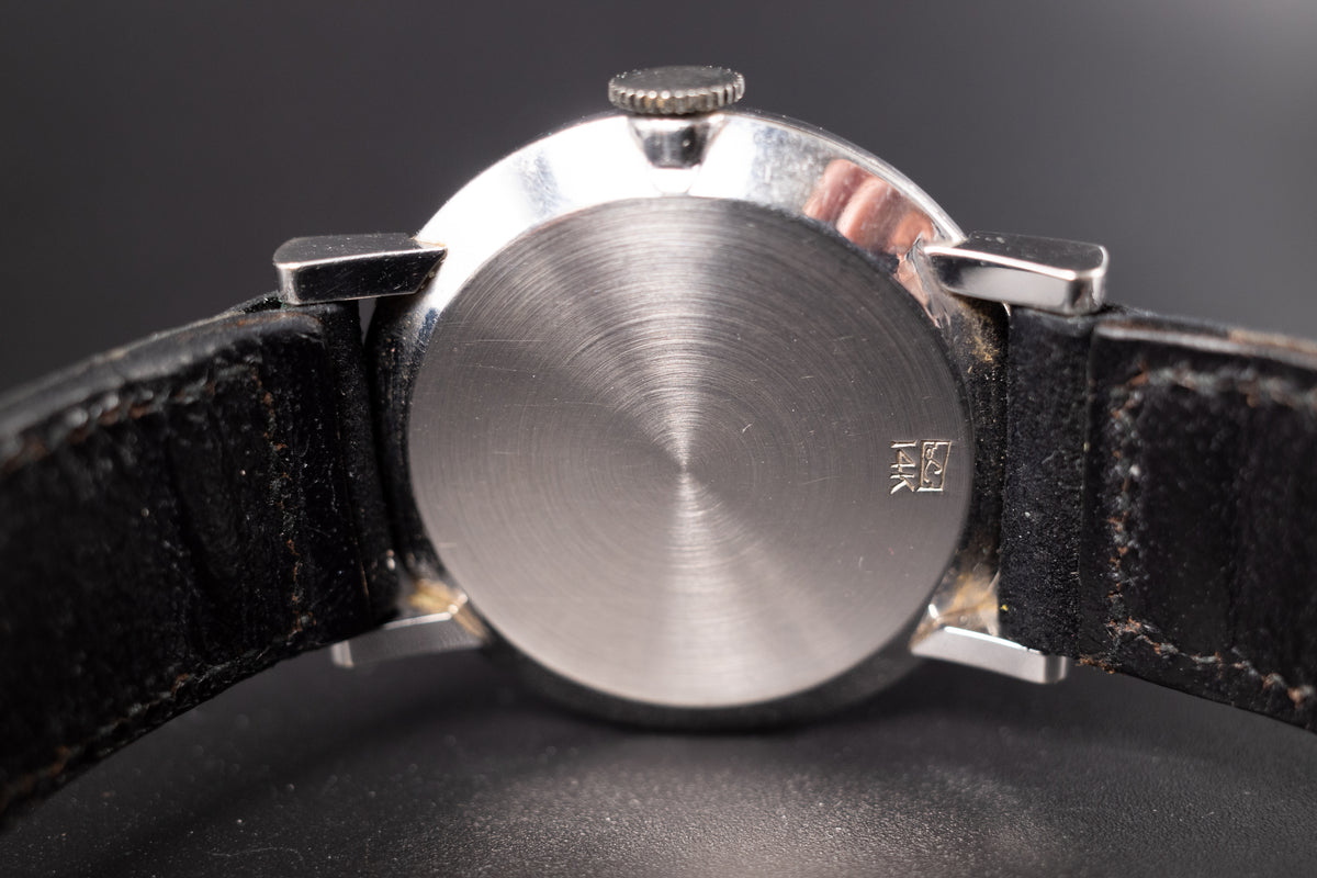 Vintage LeCoultre 14KWG Beau Brummel Unisex Dress Watch from the 60s W/ Diamonds