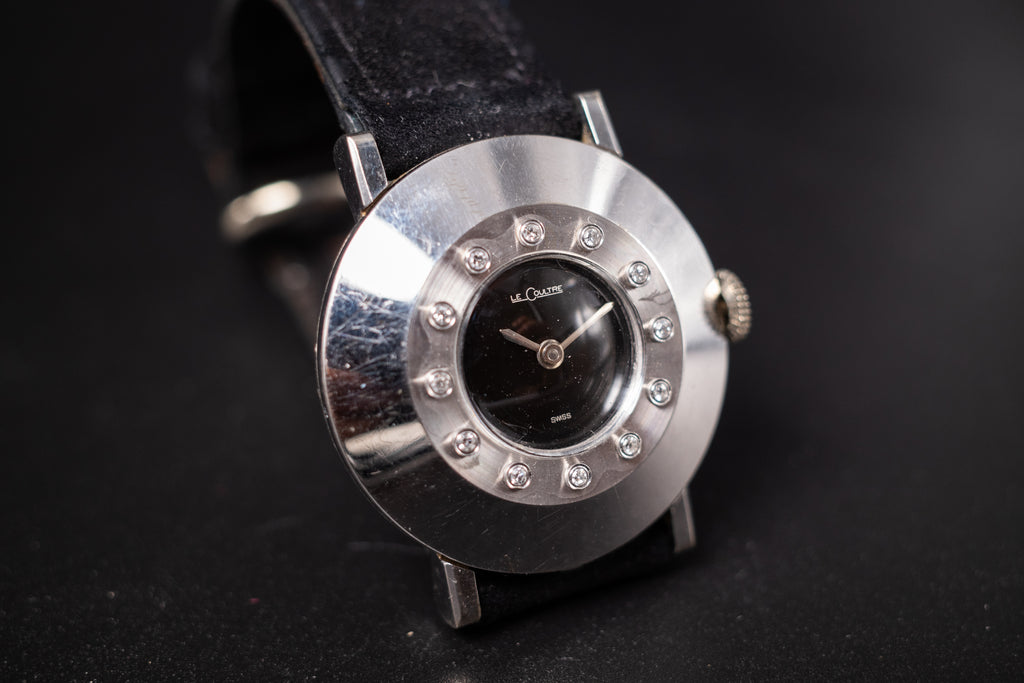 Vintage LeCoultre 14KWG Beau Brummel Unisex Dress Watch from the 60s W/ Diamonds