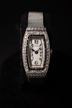 Vintage Patek Phillipe Ladies Tank Art Deco Diamond and Sapphire Bezel VERY RARE