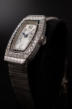 Vintage Patek Phillipe Ladies Tank Art Deco Diamond and Sapphire Bezel VERY RARE