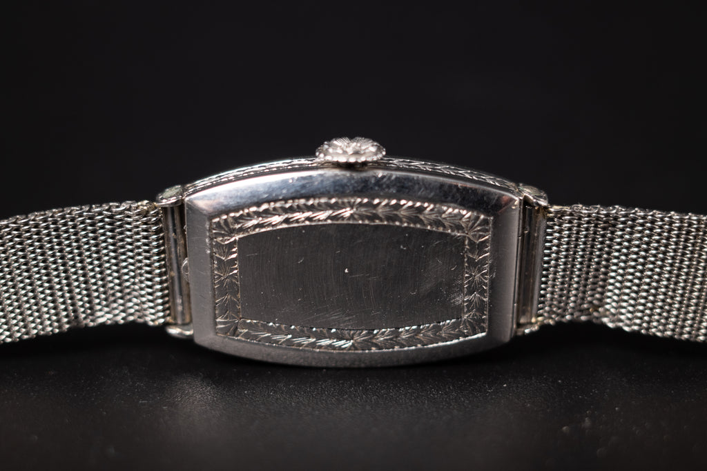 Vintage Patek Phillipe Ladies Tank Art Deco Diamond and Sapphire Bezel VERY RARE