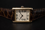 Vintage Cartier Tank Watch Manual Winding Gold Plated Watch 1970s REF. 15705