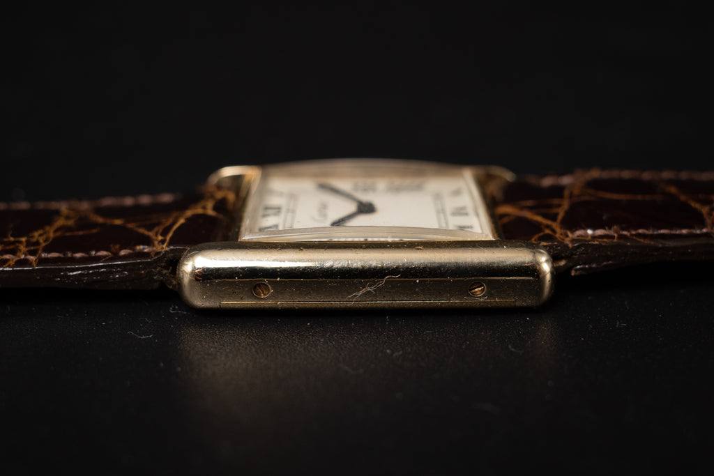 Vintage Cartier Tank Watch Manual Winding Gold Plated Watch 1970s REF. 15705