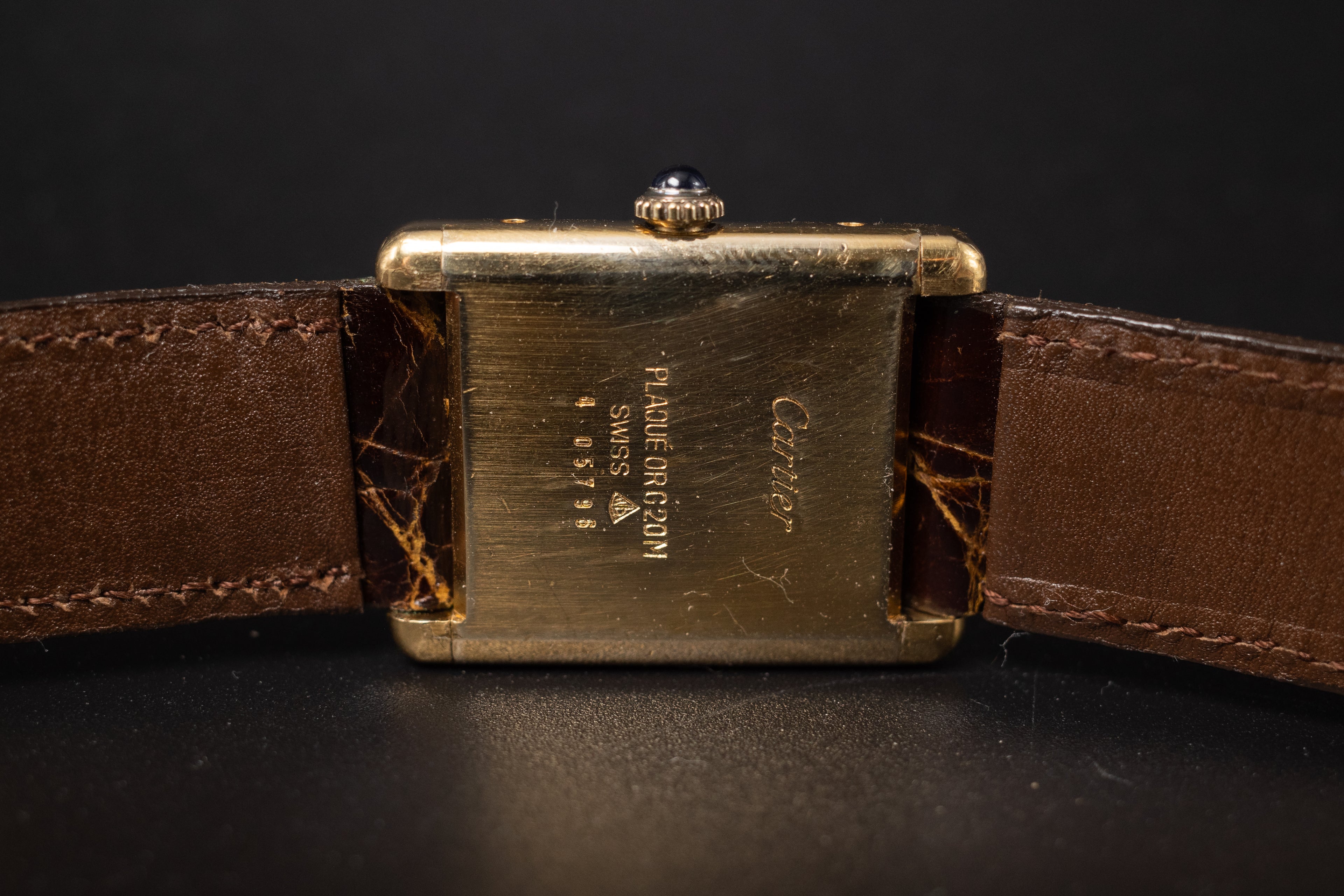 Vintage Cartier Tank Watch Manual Winding Gold Plated Watch 1970s REF. 15705