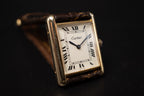 Vintage Cartier Tank Watch Manual Winding Gold Plated Watch 1970s REF. 15705