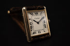 Vintage Cartier Tank Watch Manual Winding Gold Plated Watch 1970s REF. 15705