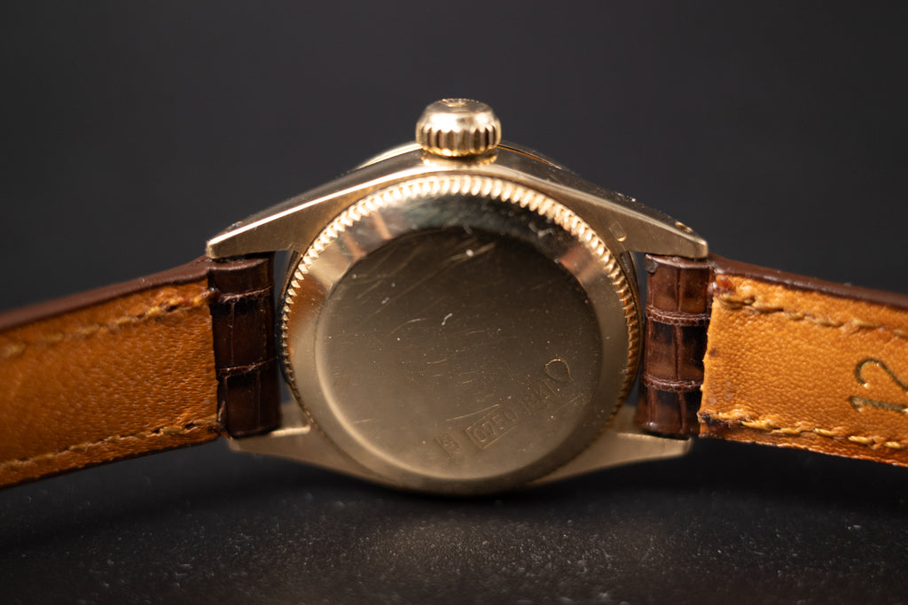 Vintage Rolex Ladies Oyster Perpetual Signed Serpico Y Laino 18KYG Wrist Watch
