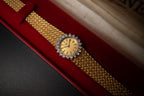 Longines 18KYG Ladies Cocktail Dress Watch W/Diamond Bezel Ref. 1130-817