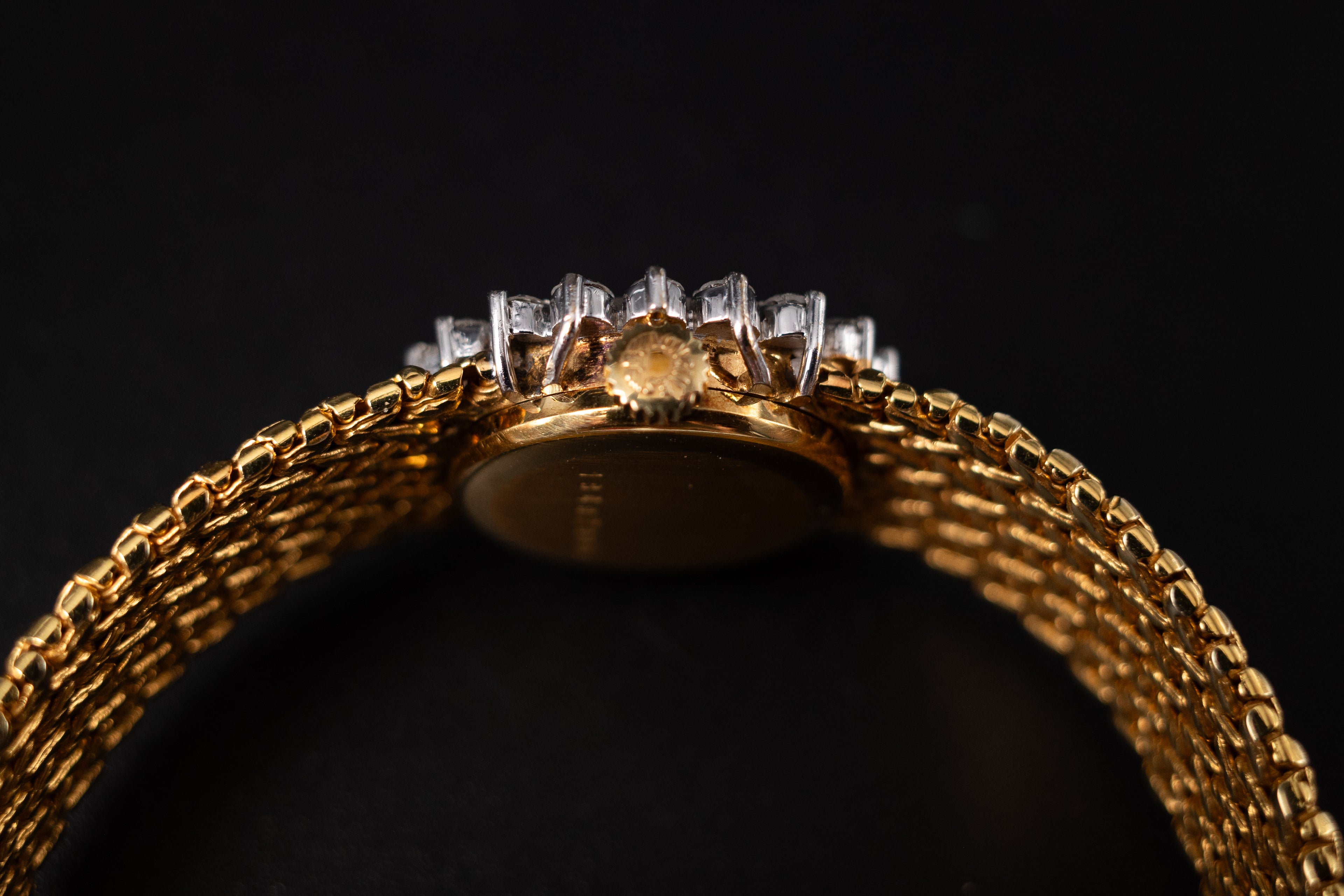 Longines 18KYG Ladies Cocktail Dress Watch W/Diamond Bezel Ref. 1130-817