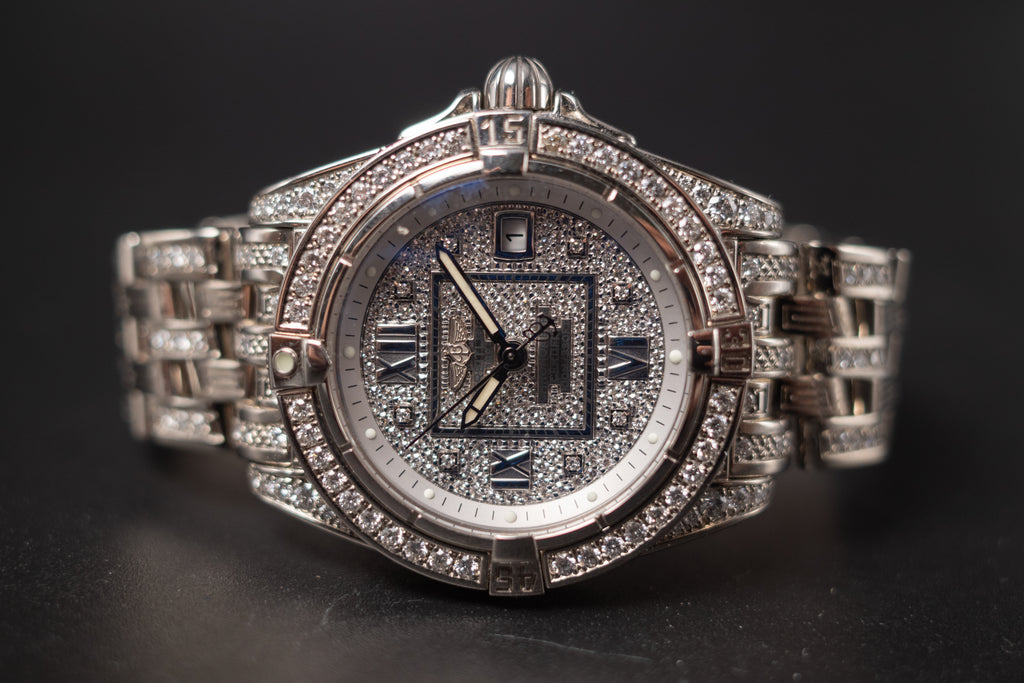 Breitling 18KWG Cockpit Lady J7135649 Factory Diamond Full Set Limited 5 Pieces