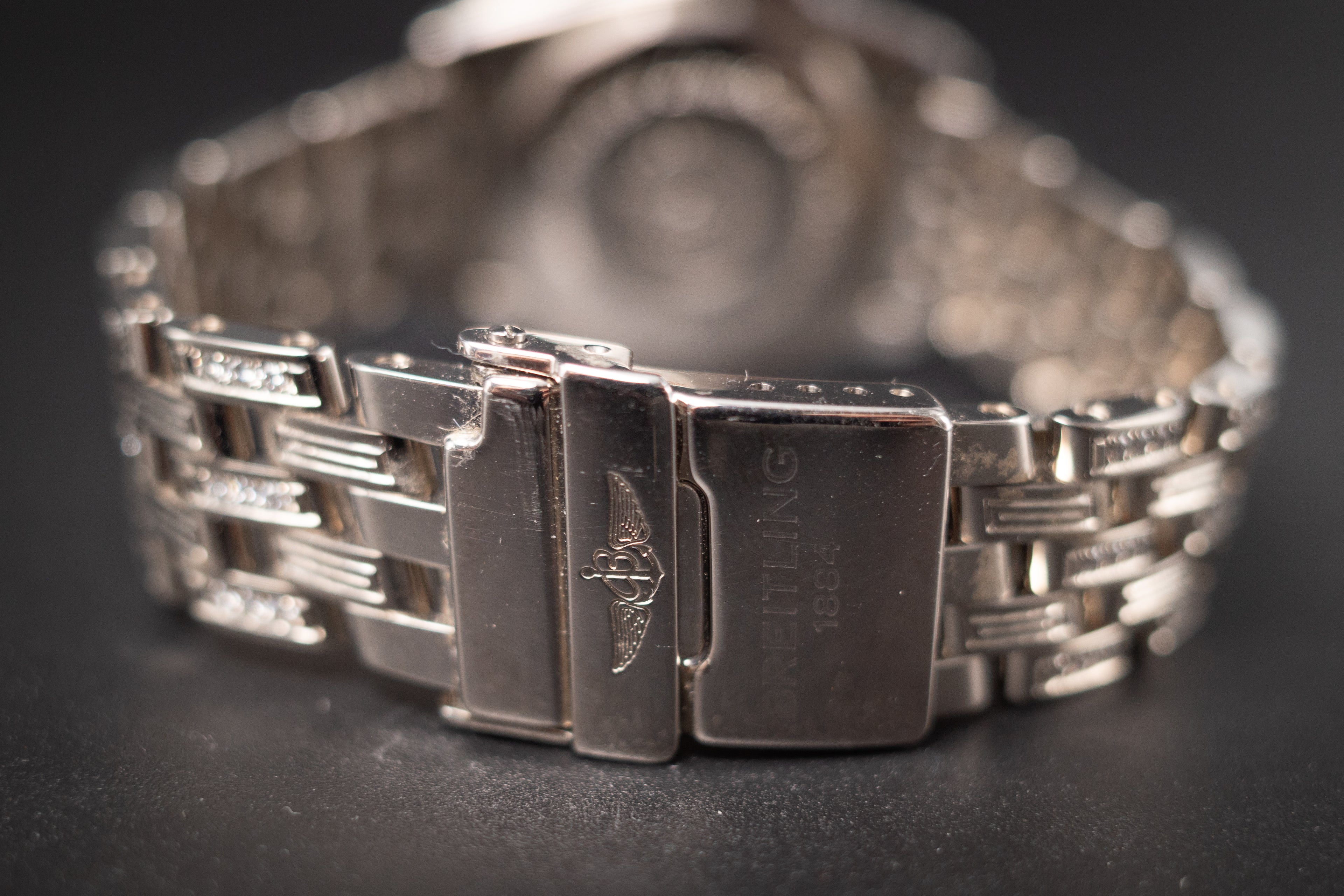 Breitling 18KWG Cockpit Lady J7135649 Factory Diamond Full Set Limited 5 Pieces