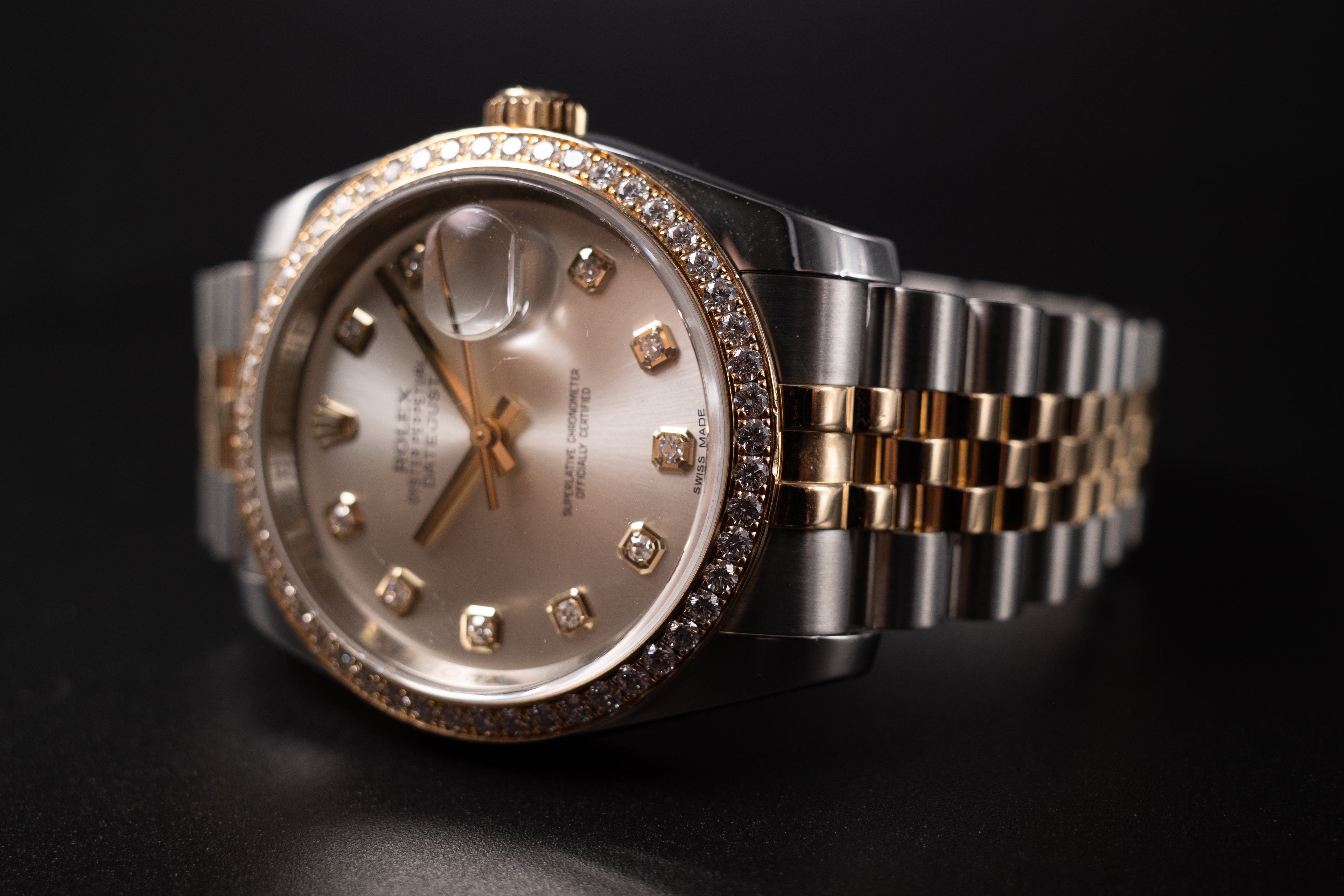 Rolex Datejust 116243 Two-Tone Factory Diamond Dial & Bezel Jubilee Bracelet w/ Box