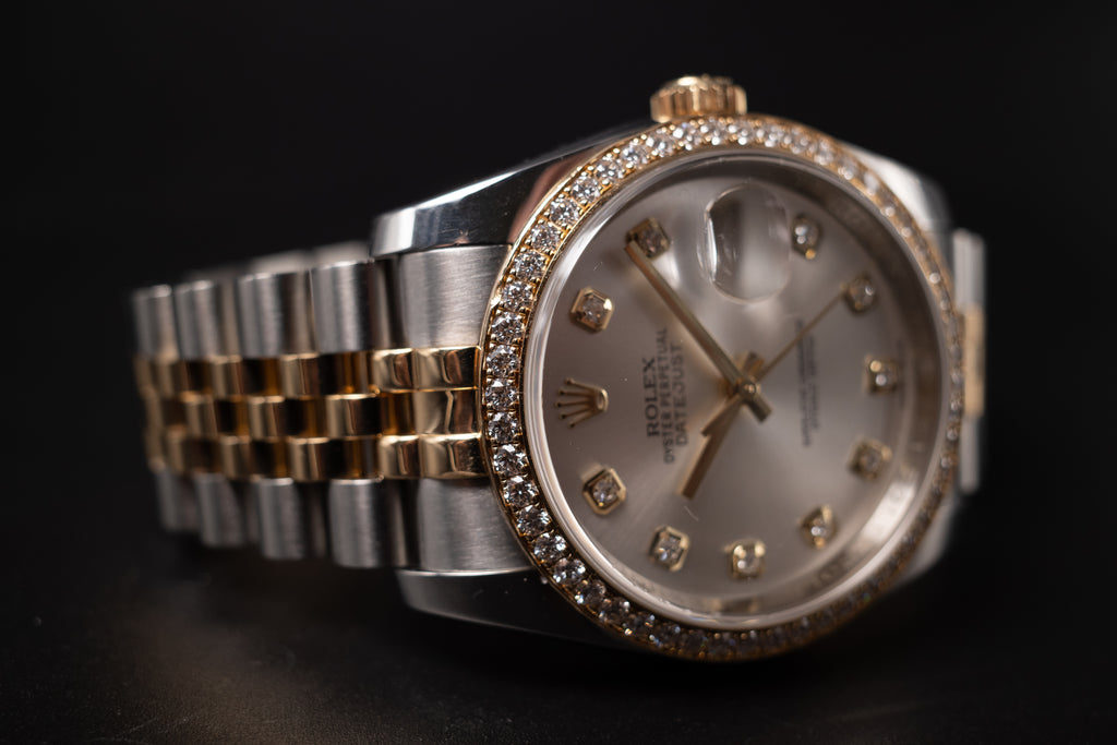Rolex Datejust 116243 Two-Tone Factory Diamond Dial & Bezel Jubilee Bracelet w/ Box