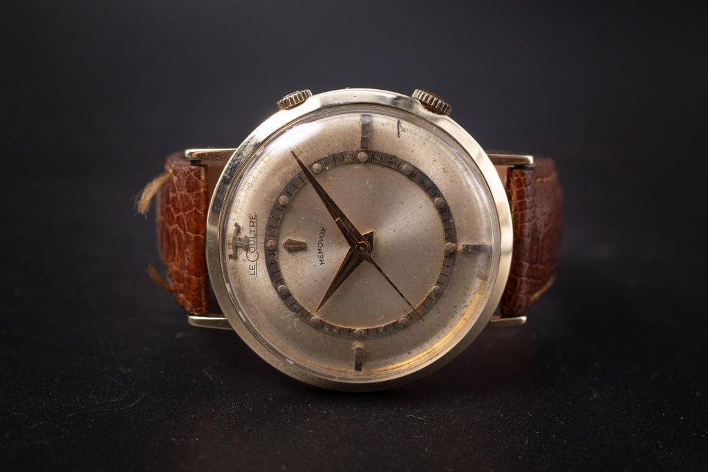 Vintage LeCoultre Memovox Alarm 14K Gold Filled Mens Watch Automatic Bumper Cal K825