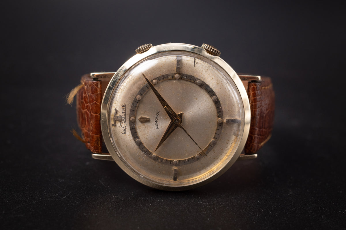 Vintage LeCoultre Memovox Alarm 14K Gold Filled Mens Watch Automatic Bumper Cal K825