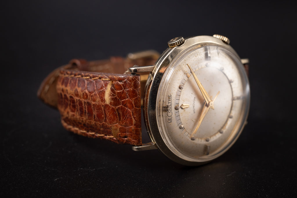Vintage LeCoultre Memovox Alarm 14K Gold Filled Mens Watch Automatic Bumper Cal K825