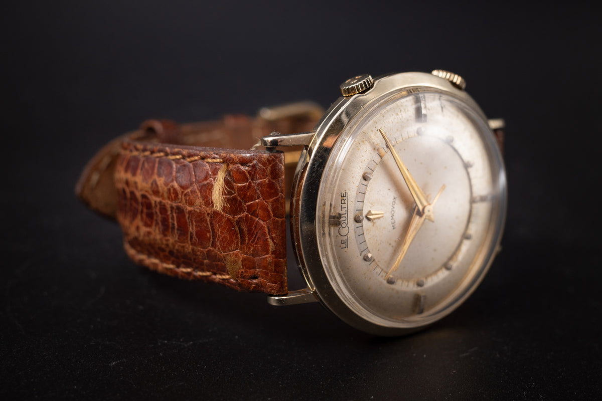 Vintage LeCoultre Memovox Alarm 14K Gold Filled Mens Watch Automatic Bumper Cal K825