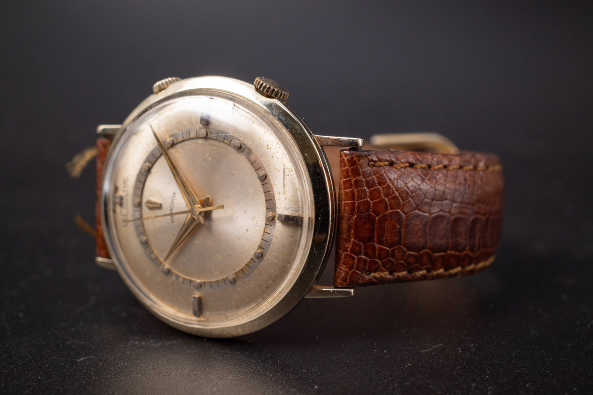 Vintage LeCoultre Memovox Alarm 14K Gold Filled Mens Watch Automatic Bumper Cal K825