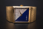 Vintage Bueche Girod Solid 18KYG Unisex Wrist Watch Lapis+Diamond Dial